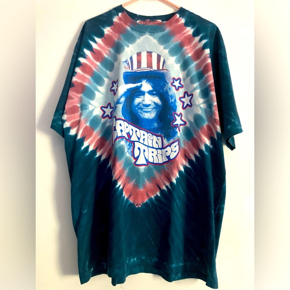 Grateful Dead SZ XL vintage Liquid Blue Tie-Dye T-Shirt 100% cotton - Picture 1 of 7